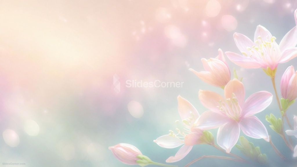 Powerpoint Background Spring with Pink Tuberose Blossoms