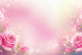 Pink Flower Background for Spring with Little Pink Roses Flowers