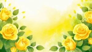 Powerpoint Background Spring with Little Yellow Roses Flowers by SlidesCorner.com - Backgrounds and Wallpapers