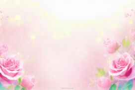 Powerpoint Background Spring with Pastel Cute Pink Roses