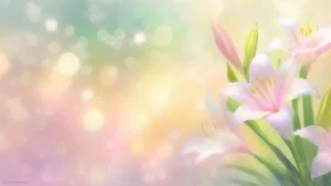 Powerpoint Background Spring with Pastel Lily Flowers and Blossoms by SlidesCorner.com - Backgrounds and Wallpapers