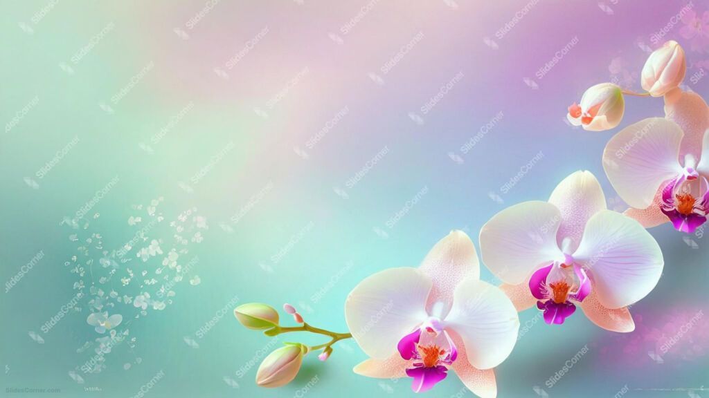 Powerpoint Background Spring with Pastel Orchid Flowers Powerpoint Background Spring with Pastel Orchid Flowers
