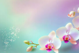 Powerpoint Background Spring with Pastel Orchid Flowers