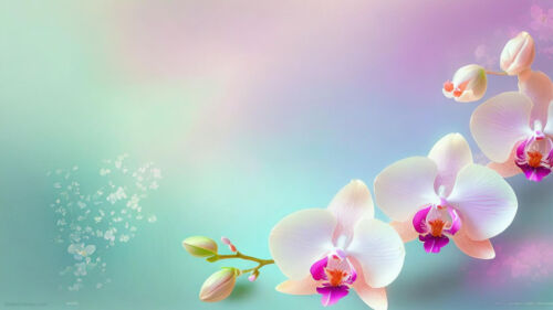 Powerpoint Background Spring with Pastel Orchid Flowers and Blossoms by SlidesCorner.com - Backgrounds and Wallpapers