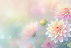 Powerpoint Background Spring with Pink Dahlia Flowers