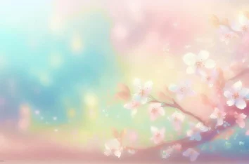 Powerpoint Background Spring with Pretty Pastel Cherry Blossoms