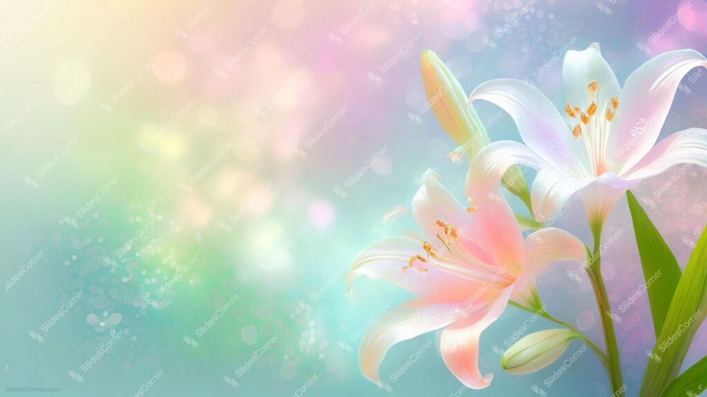 Powerpoint Background Spring with Stunning Lily Flowers Powerpoint Background Spring with Stunning Lily Flowers