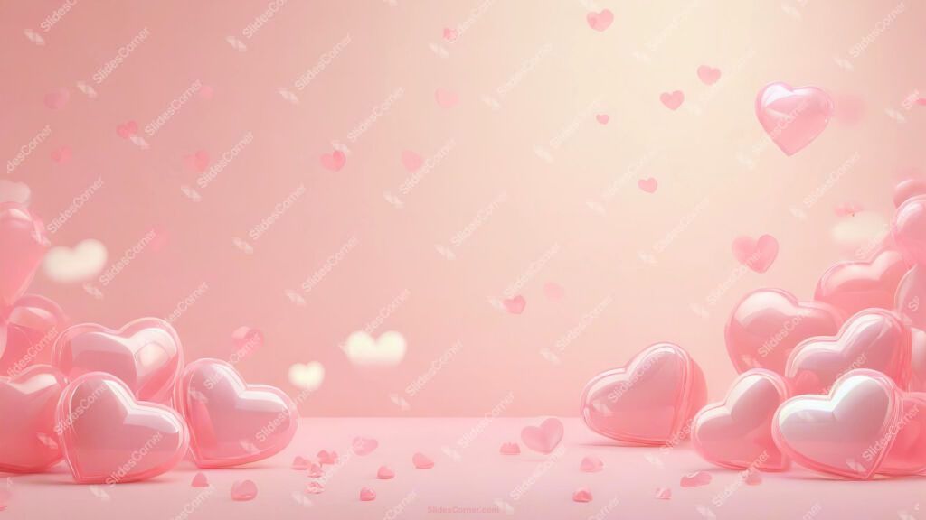 Valentines Day Background in Shiny Pink Hearts Scene Valentines Day Background in Shiny Pink Hearts Scene