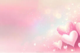 Valentines Day Background with Pink Hearts in the Corner