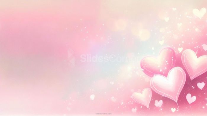 Valentines Day Background with Pink Hearts in the Corner