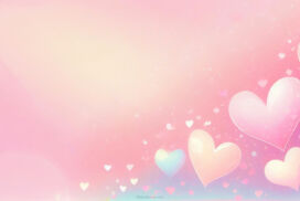 Valentines Day Background with Sweet Colorful Hearts in the Corner