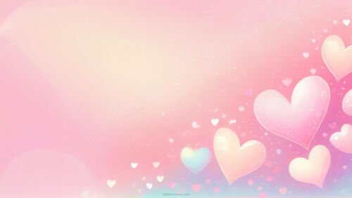 Valentines Day Background with Sweet Colorful Hearts in the Corner Valentines Day Background with Sweet Colorful Hearts in the Corner