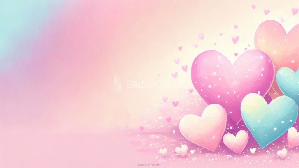 Valentines Day Background with Vibrant Colorful Hearts
