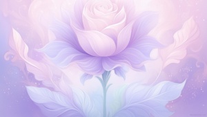Aesthetic Light Purple Background with Big Flower for PPT PowerPoint, Google Slides and Wallpaper - By SlidesCorner.com