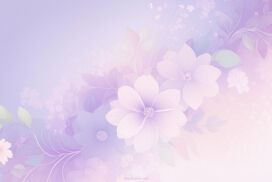 Aesthetic Light Purple Background with Flowers for PowerPoint and Google Slides