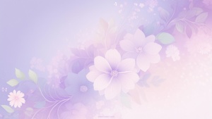 Aesthetic Light Purple Background with Flowers for PPT PowerPoint, Google Slides and Wallpaper - By SlidesCorner.com