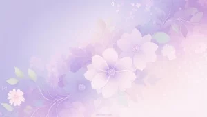 Aesthetic Light Purple Background with Flowers for PPT PowerPoint, Google Slides and Wallpaper - By SlidesCorner.com