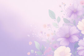 Light Purple Aesthetic Background with Delicate Flowers