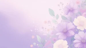 Light Purple Aesthetic Background with Delicate Flowers for PPT PowerPoint, Google Slides and Wallpapers - By SlidesCorner.com