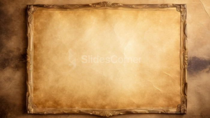 Old Paper Background with Medieval Borders for PPT Google Slides