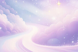 Light Purple Background with Stars and Clouds Free for PPT