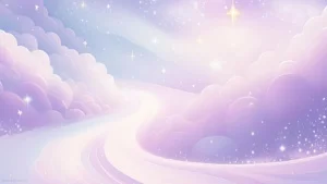 Light Purple Background with Stars and Clouds Free for PPT