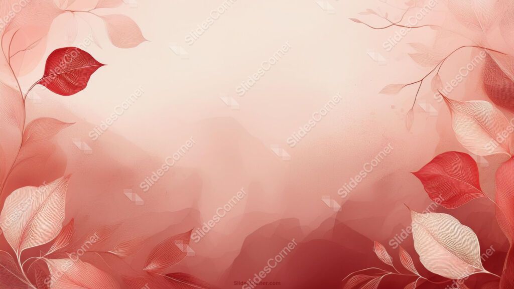 Pastel Red Aesthetic Background with Organic Autumn Leaves Pastel Red Aesthetic Background with Organic Autumn Leaves