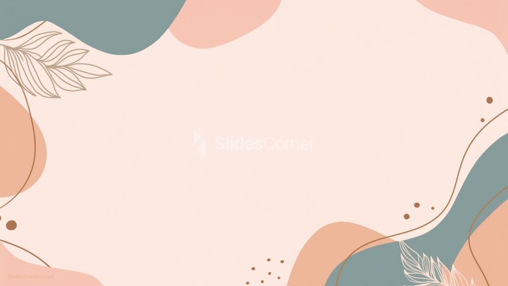 Aesthetic Slides Background with Pastel Shapes and Leaves