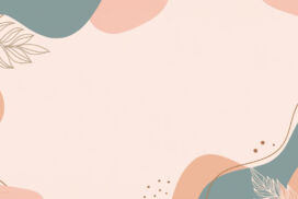 Aesthetic Slides Background with Pastel Shapes and Leaves