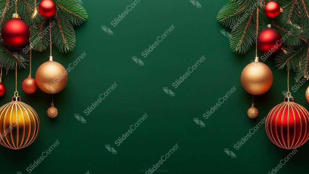 Aesthetic Christmas Background for PPT with Gold Balls Aesthetic Christmas Background for PPT with Gold Balls