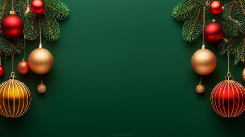 Aesthetic Christmas Background for PPT with Gold Balls Aesthetic Christmas Background for PPT with Gold Balls