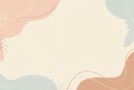 Google Slides Background Aesthetic Pastel Brown Shapes and Leaves