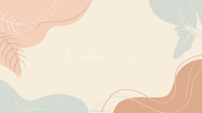 Google Slides Background Aesthetic Pastel Brown Shapes and Leaves