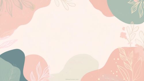 Google Slides Background Aesthetic Pastel Pink and Green Shapes by SlidesCorner.com
