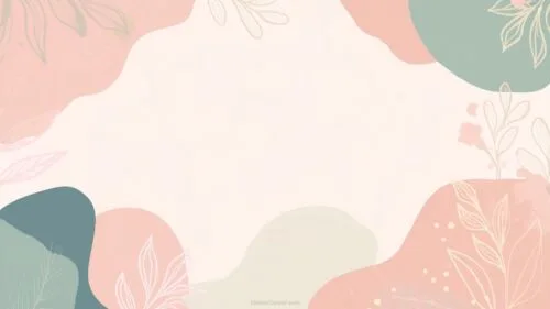 Google Slides Background Aesthetic Pastel Pink and Green Shapes by SlidesCorner.com