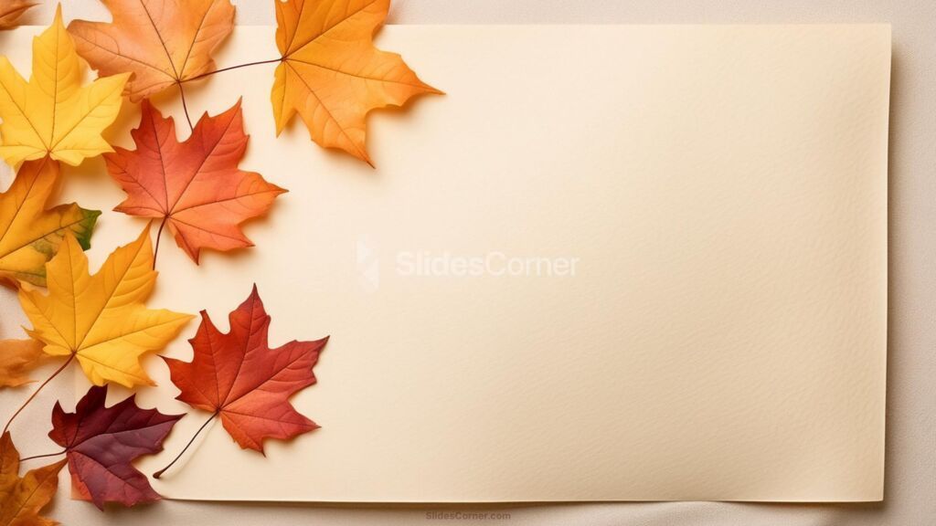 Google Slides Background Aesthetic with Autumn Leaves