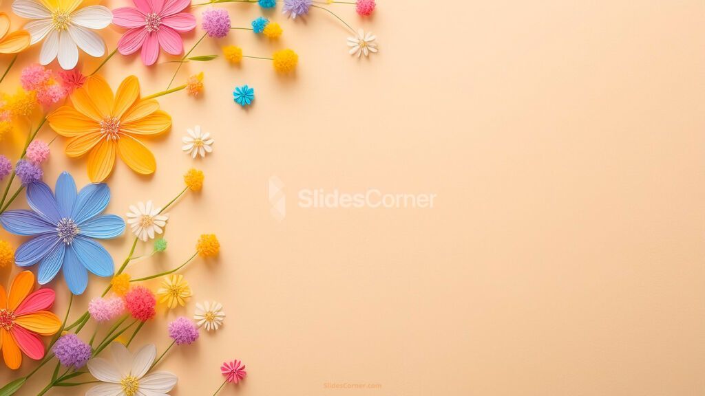 Spring Background with Daisy Flowers for PPT and Google Slides