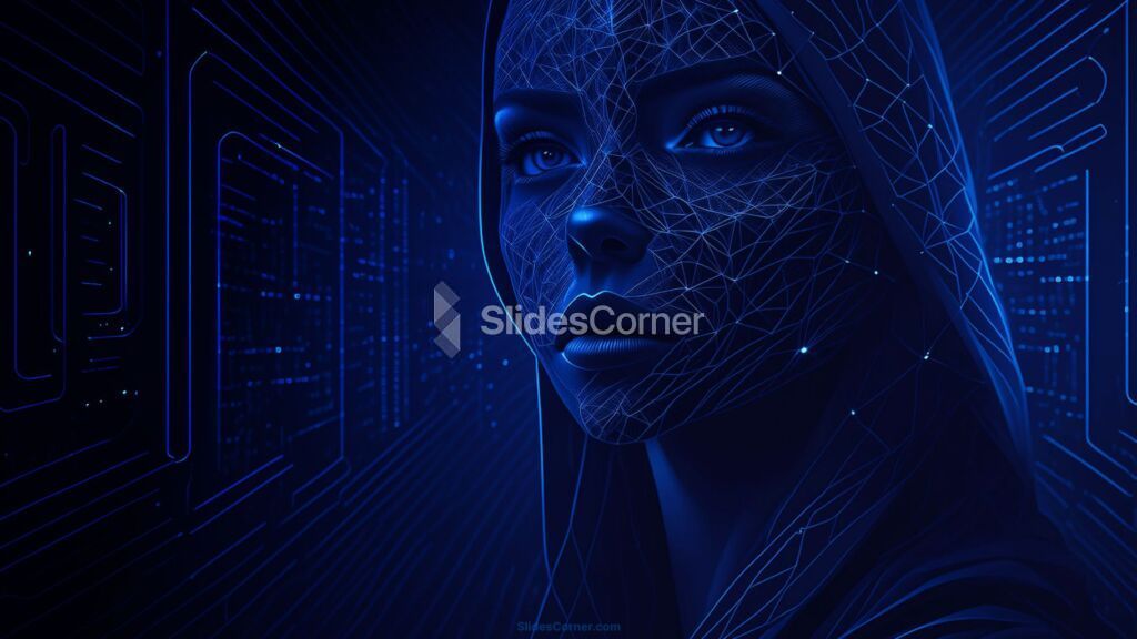 Blue Technology Background for Powerpoint PPT and Google Slides AI