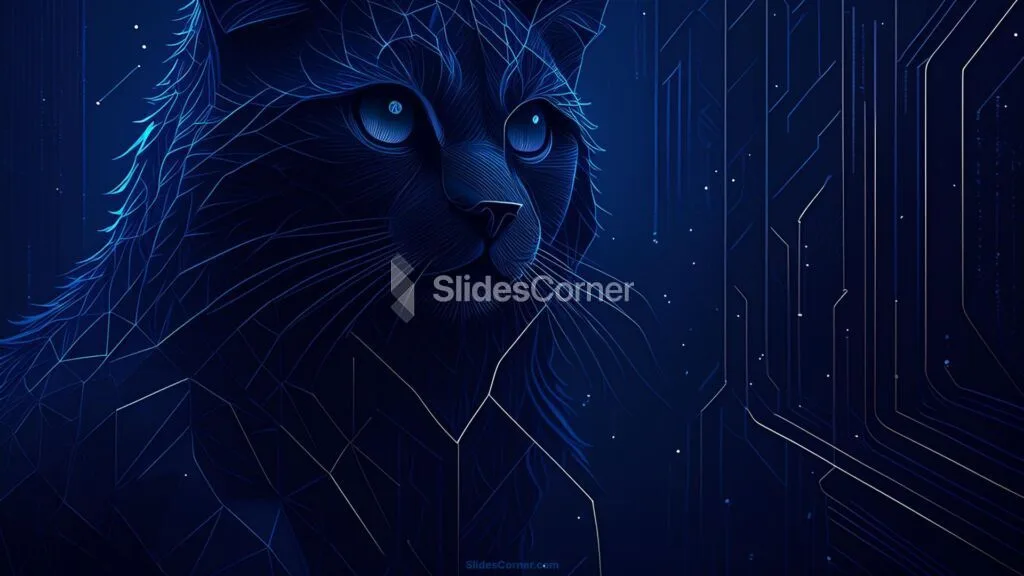 Technology Background for Powerpoint PPT and Google Slides with AI Cat