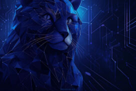 Technology Background for PPT and Google Slides with Artificial Intelligence AI Cat