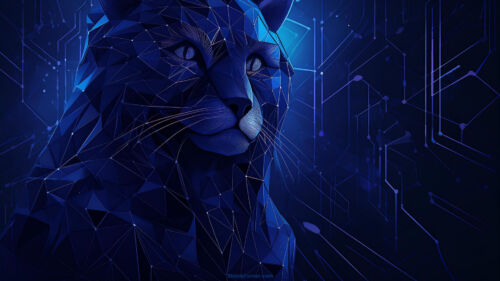 Technology Background for PPT and Google Slides with Artificial Intelligence AI Cat