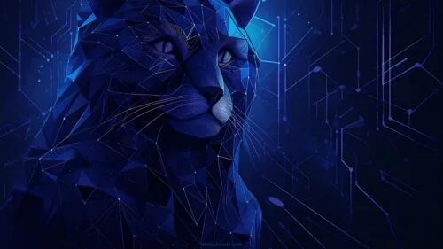 Technology Background for PPT and Google Slides with Artificial Intelligence AI Cat
