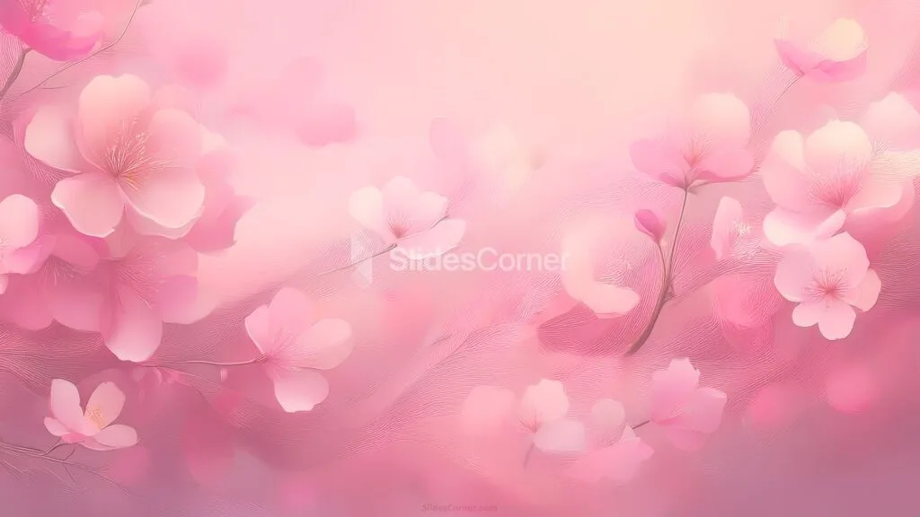 Classy Pink Background with Aesthetic Delicate Flowers