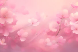 Classy Pink Background with Aesthetic Delicate Flowers
