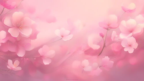 Classy Pink Background with aesthetic delicate flowers by SlidesCorner.com