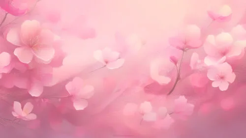 Classy Pink Background with Aesthetic Delicate Flowers
