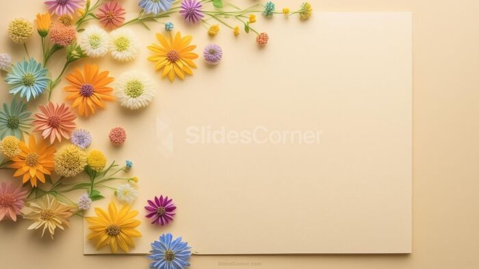 Spring Background Aesthetic with Daisies for PPT Slides and Wallpaper