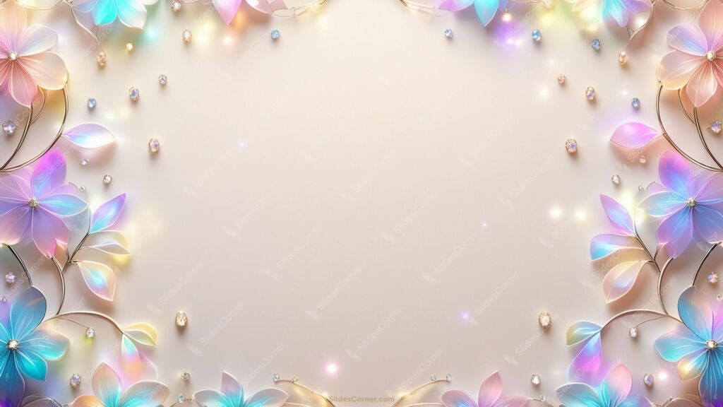 Spring Slides Background Aesthetic Gold and Crystal Flowers for PPT Spring Slides Background Aesthetic Gold and Crystal Flowers for PPT