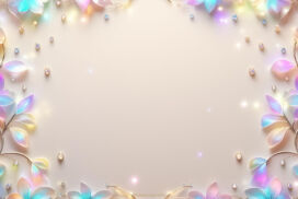 Spring Slides Background Aesthetic Gold and Crystal Flowers for PPT