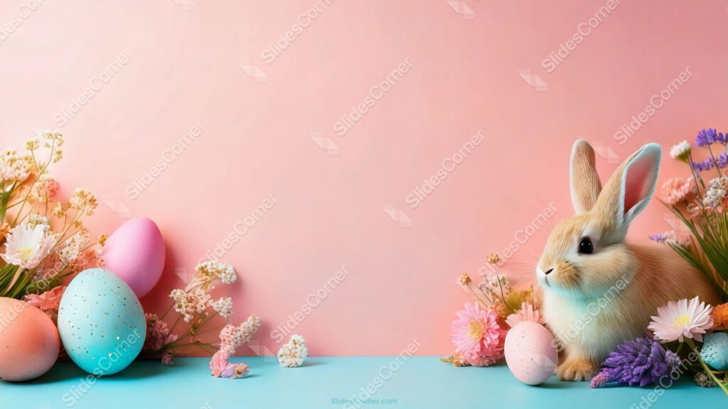 Easter Powerpoint Background Pink Gradient with Eggs and Flowers Easter Powerpoint Background Pink Gradient with Eggs and Flowers